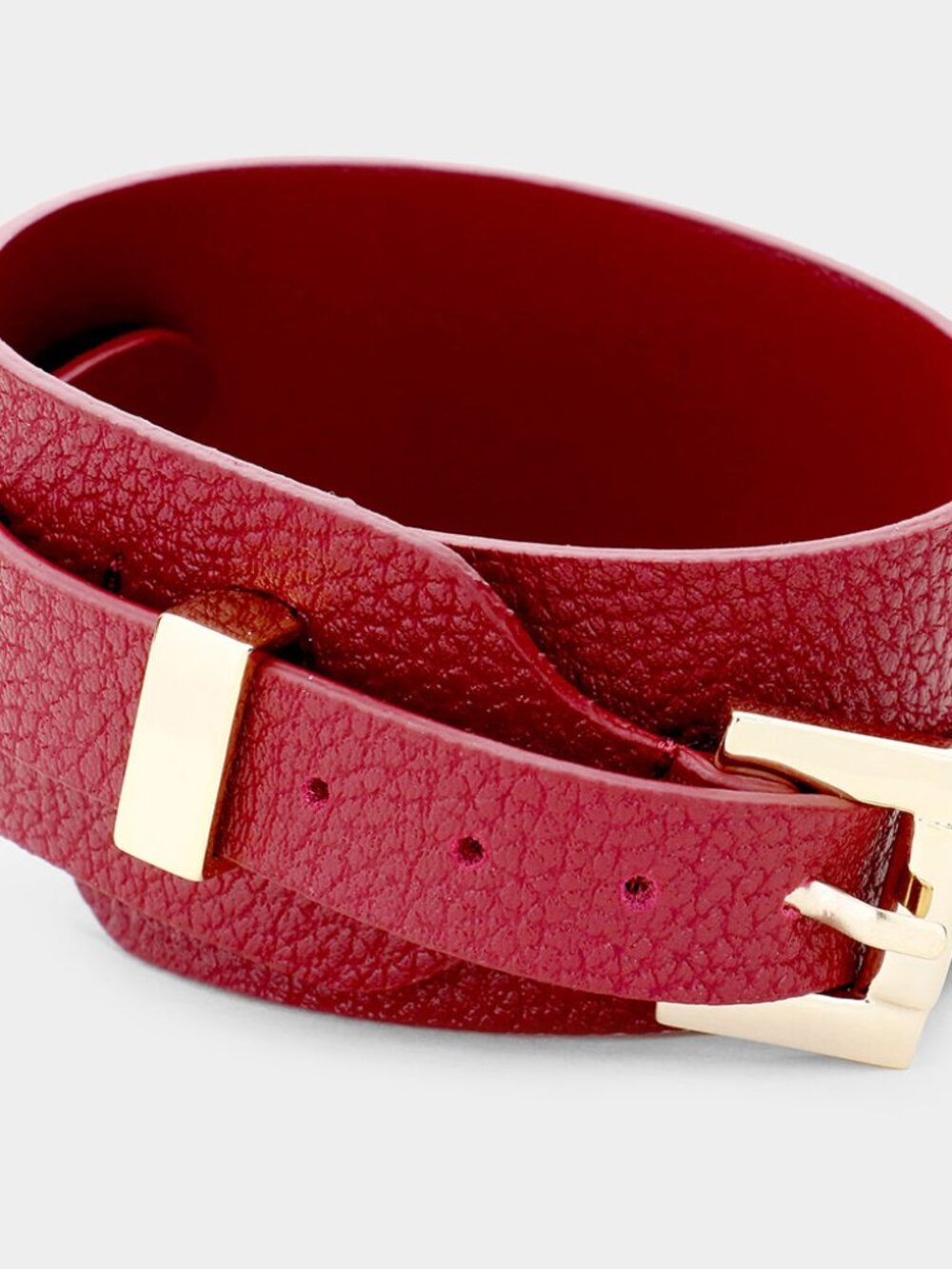 New Anthro Vibe Buckle Up Vegan Leather Wrap Cuff Bracelet in 5 Color Options - Picture 5 of 13